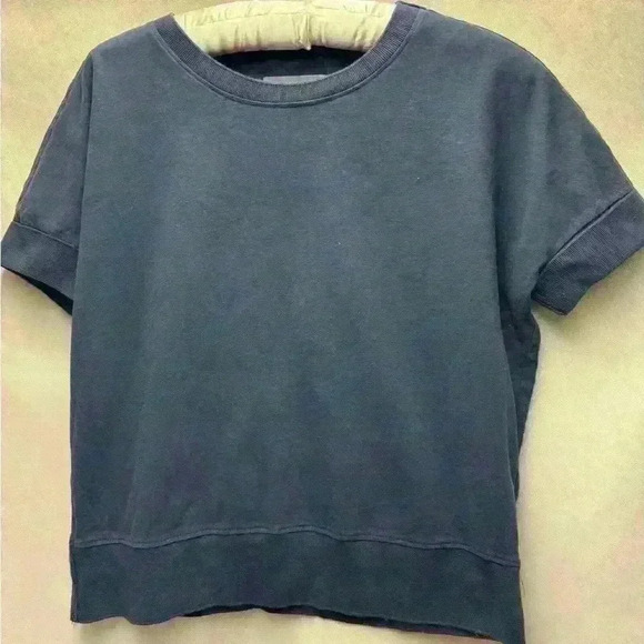 Anthropologie Cropped Tee Navy Blue Size XS Gently used - Picture 2 of 5